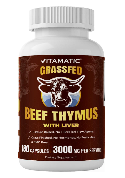 Vitamatic Thymus de carne de res alimentada con pasto + hígado