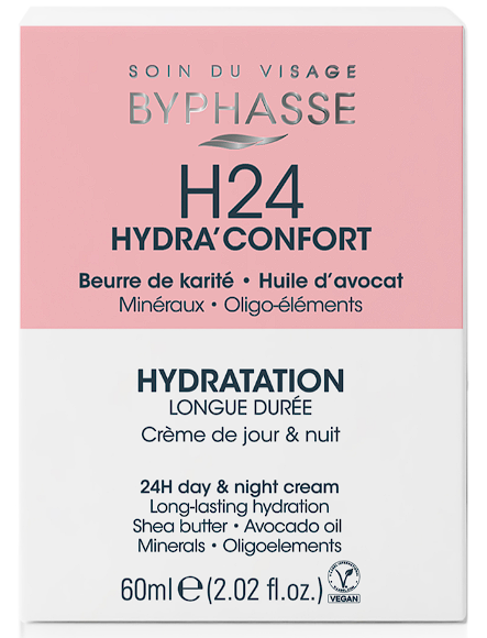Crema Facial Byphasse H24 Hydra'Confort Día y Noche 60 ml