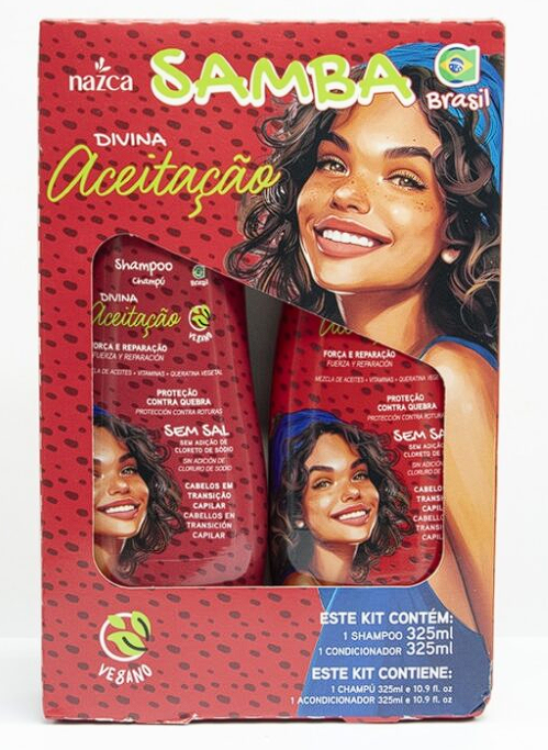 Set Capilar Shampoo y Acondicionador Samba Divina Aceitação 325 ml 2 Pzas