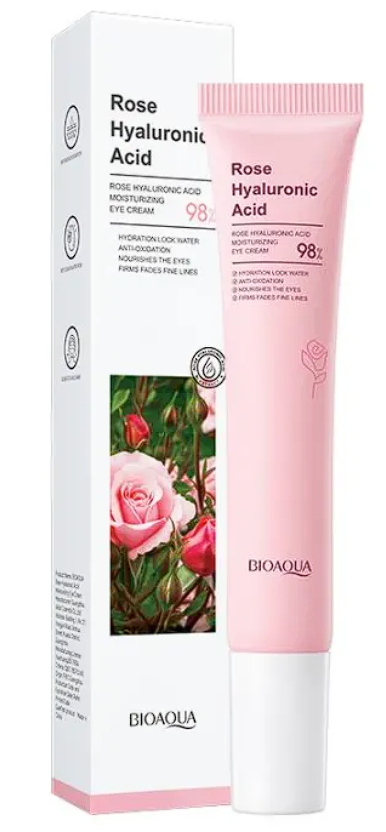 Contorno de Ojos Hidratante BIOAQUA Rosa y Ácido Hialurónico 20 g
