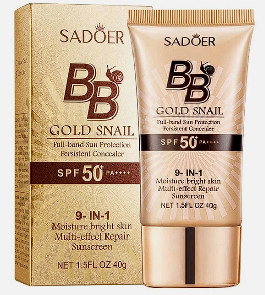 Protector Solar BB Cream Iluminador SADOER Gold Snail FPS50 PA+++ 40 g