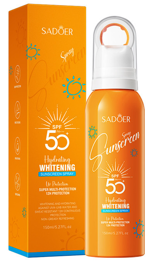 Protector Solar en Spray Resistente al Agua Hidratante SADOER SPF50+ PA+++ 150 ml