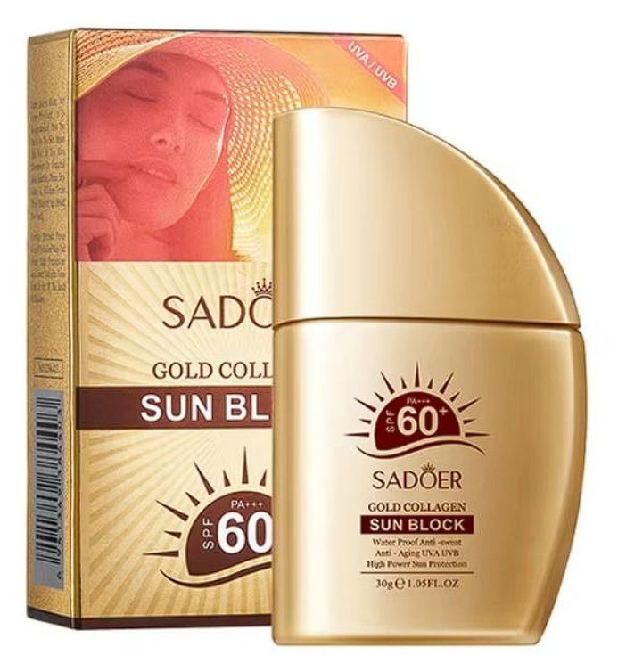 Protector Solar Facial SADOER Gold Collagen SPF60+ PA+++ 30 g