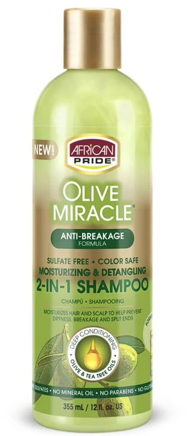 Shampoo y Acondicionador 2 en 1 African Pride Olive Miracle 355ml